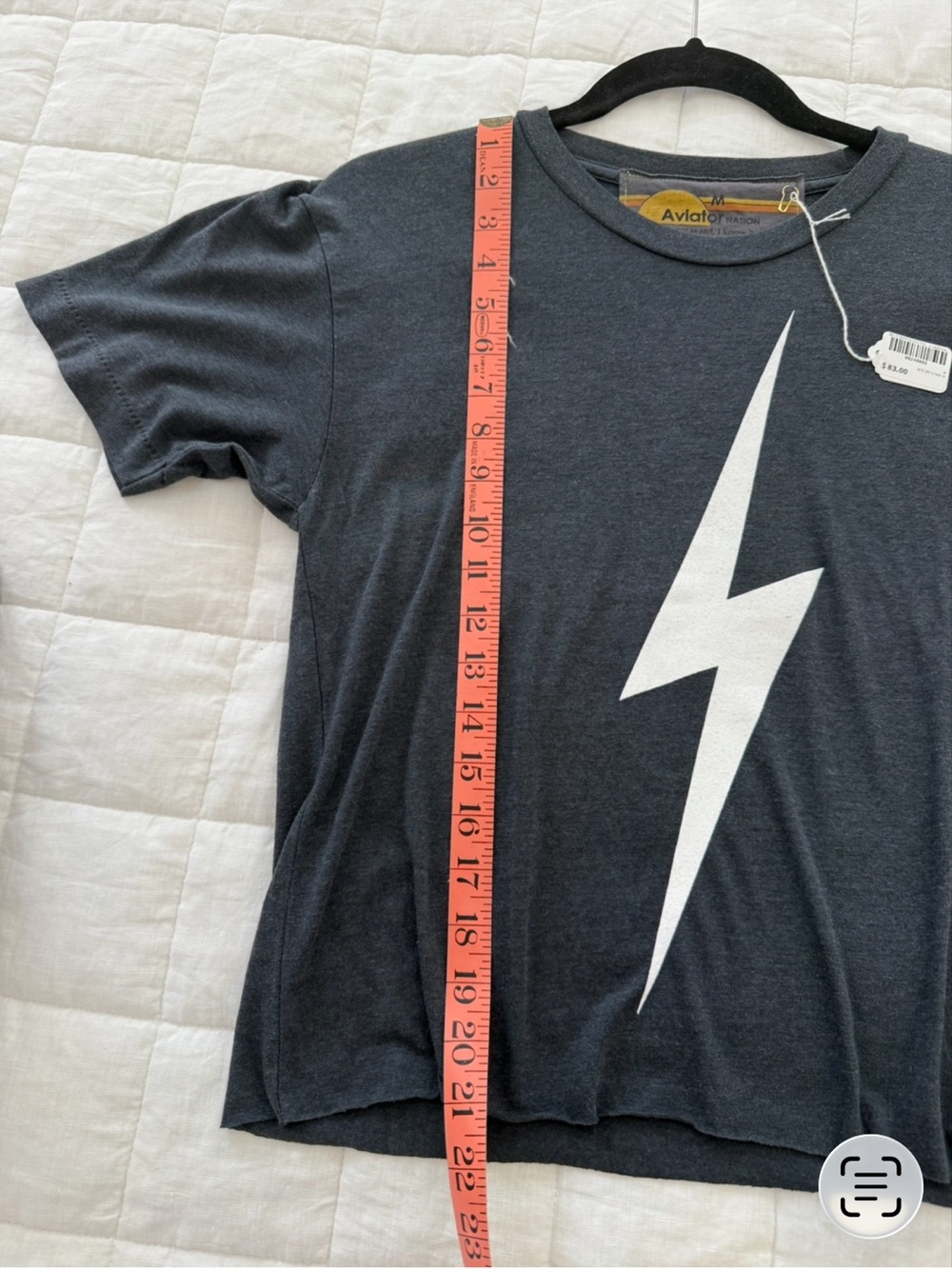Aviator Nation Charcoal Tee with Lightning Bolt - Picture 7 of 7